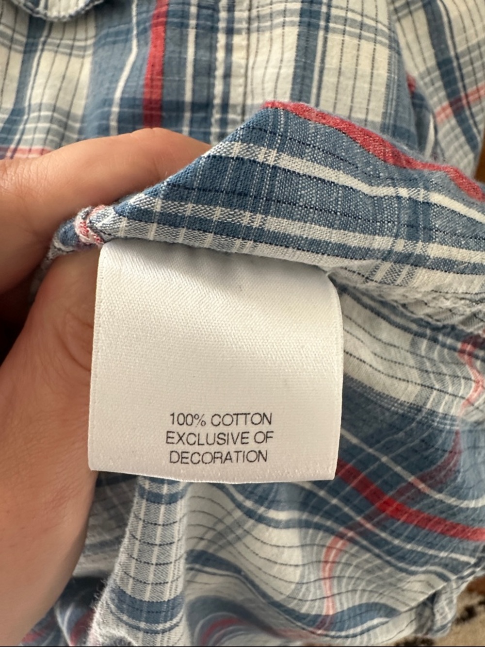 Daniel Cremieux Casual Short-Sleeve Plaid Button-Down Shirt - Blue, White & Red - Picture 10 of 11
